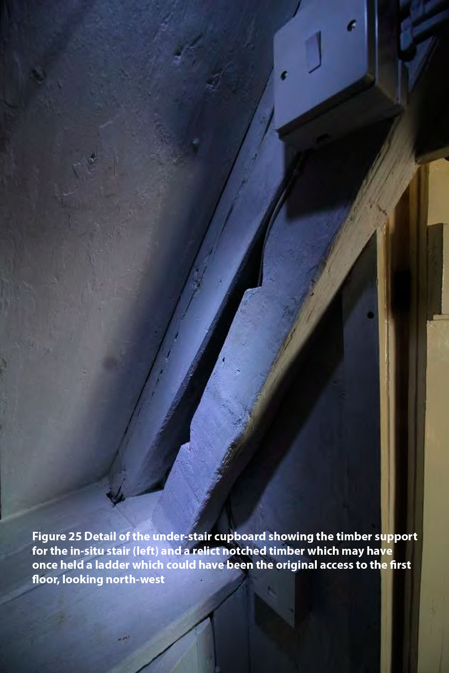 Figure 25 Detail of the under-stair cupboard showing the timber support for the in-situ stair